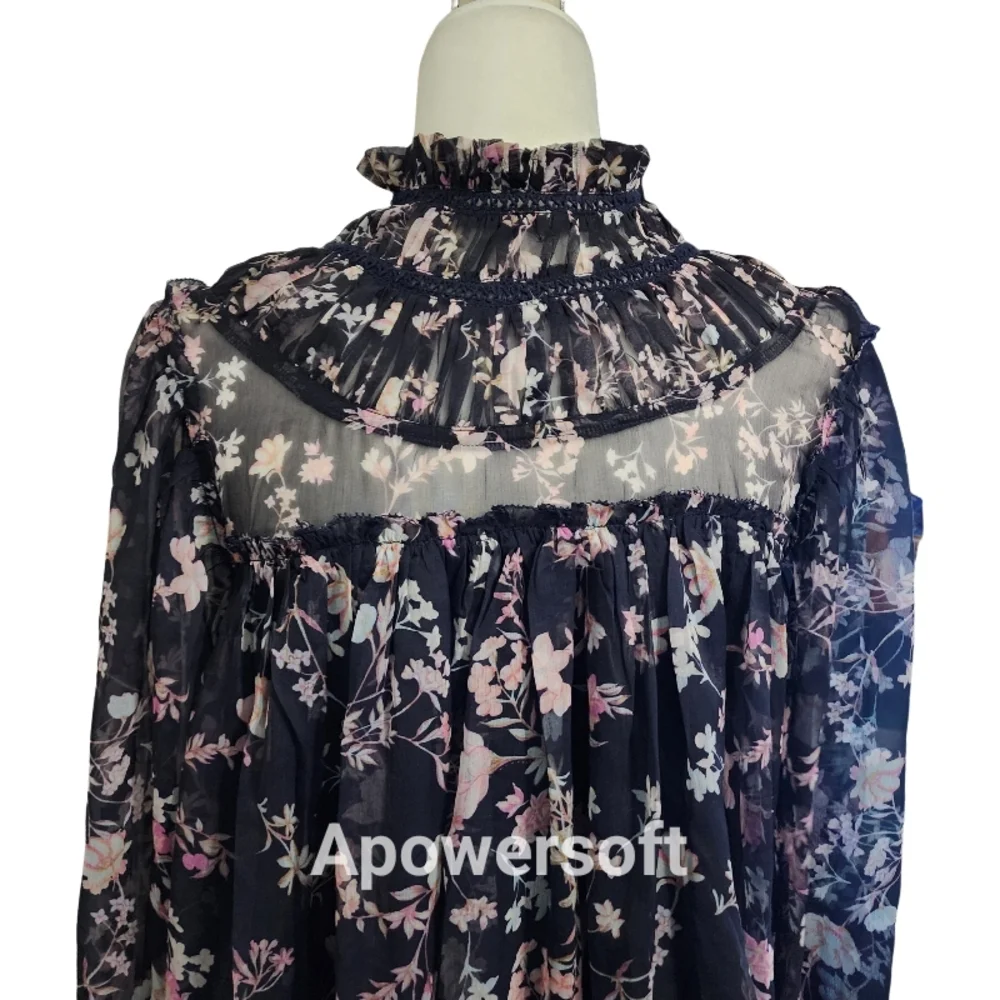 French Connection Floral Sheer Women's Top - Picture 3 of 6